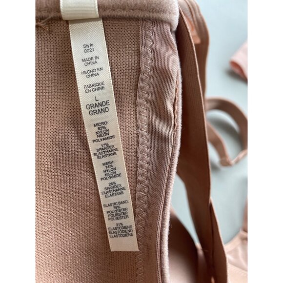 Rhonda Shear 2 Pack Molded Cup Bra with Wrap Back Size Large Pink Beige 648.6 - Picture 6 of 10